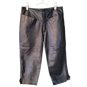 Jamin black leather cropped pants - 4.         J54